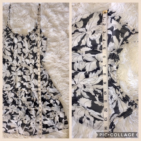 American Eagle Black and White Floral Dress 00 - Picture 7 of 9